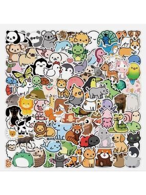 2/$10 Cute Animal 50 Piece Sticker Set